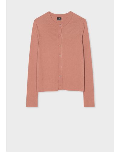 PS by Paul Smith Warm Nude Ribbed Cardigan - Pink