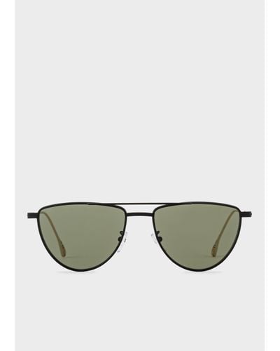 Paul Smith Matte Black 'garner' Sunglasses - Green
