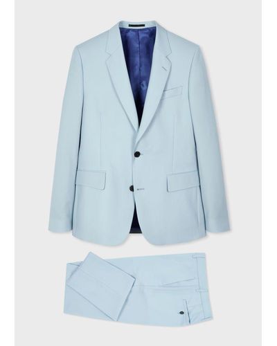 Paul Smith Tailored-Fit Light Wool Suit - Blue