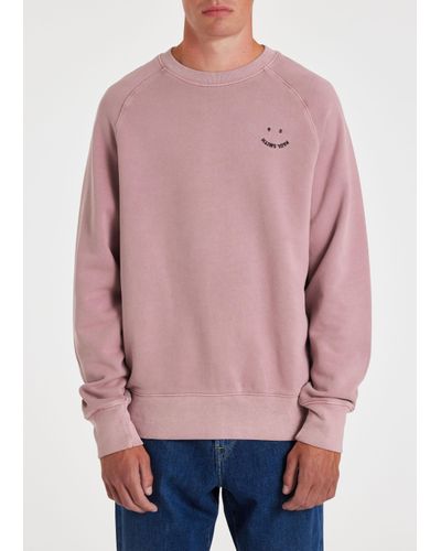 Paul Smith Mens Sweatshirt Ps Happy - Pink