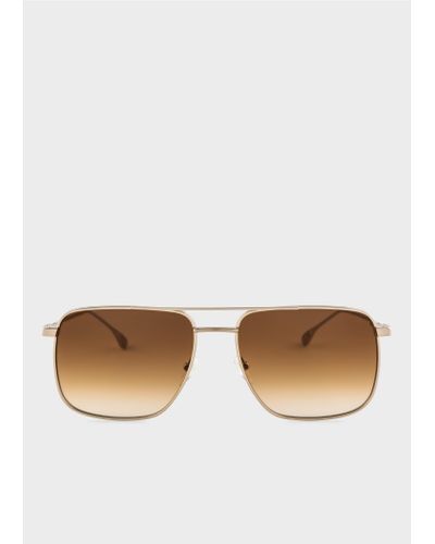 Paul Smith Brown And Gold 'halsey' Sunglasses