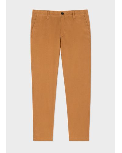 PS by Paul Smith Tapered-fit Tan Stretch-cotton 'happy' Chinos Brown - Orange