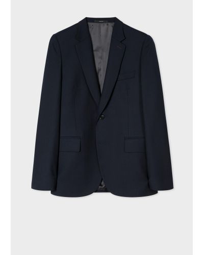 Paul Smith Tailored-fit Navy Wool Blazer Blue