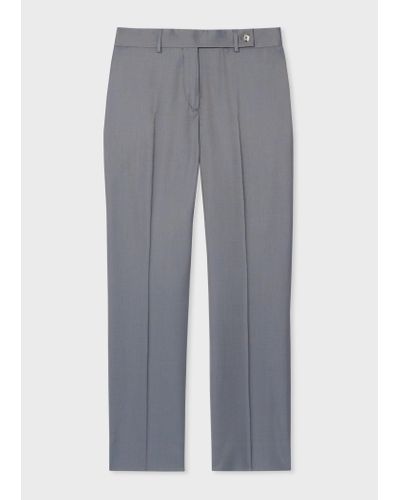 Paul Smith Light Blue Tonic Wool Slim-fit Trousers - Grey