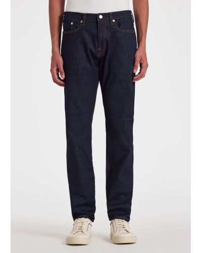 Paul Smith Tapered-fit Indigo-rinse 'crosshatch Stretch' Jeans - Blue
