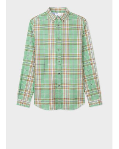 PS by Paul Smith Green Tailored-fit Check Long-sleeve Shirt