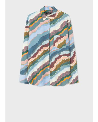 PS by Paul Smith 'torn Stripe' Shirt Multicolour - Grey