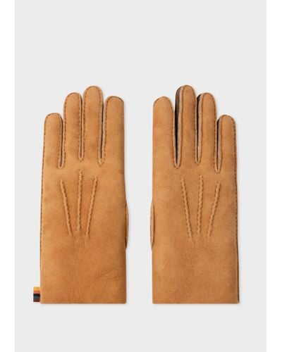 Paul Smith Tan Suede Gloves - Brown