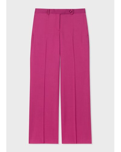Paul Smith Magenta Wool-mohair Bootcut Trousers - Pink