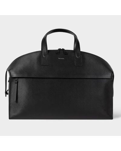 Paul Smith Black Grained Leather Holdall Bag