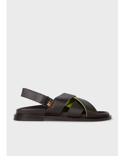 Paul Smith + Pop Trading Company - Dark Brown Leather Sandals