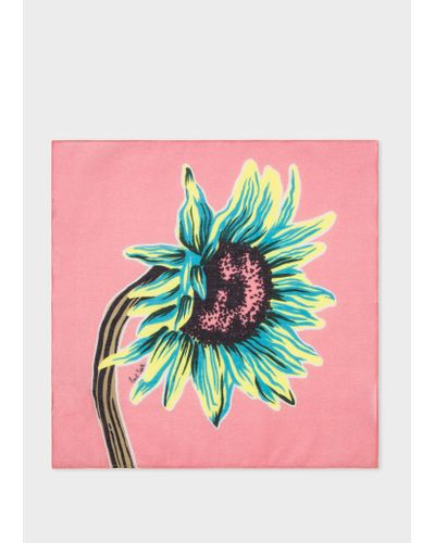 Paul Smith Pink Sunflower Pocket Square