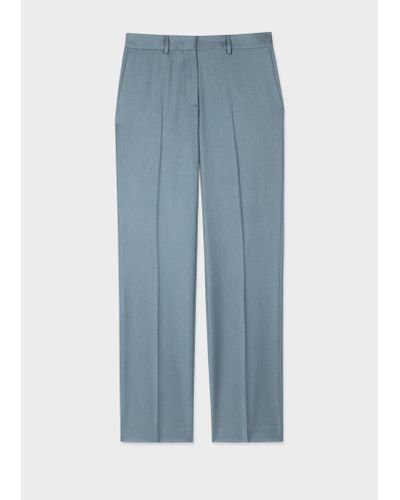 Paul Smith Slim-fit Slate Blue Wool-cashmere Trousers