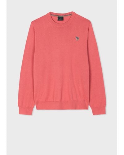 PS by Paul Smith Mens Jumper Crew Neck Zeb Bad - Pink