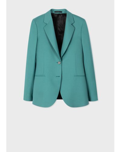 Paul Smith A Suit To Travel In - Teal Wool Two-button Blazer - Blue