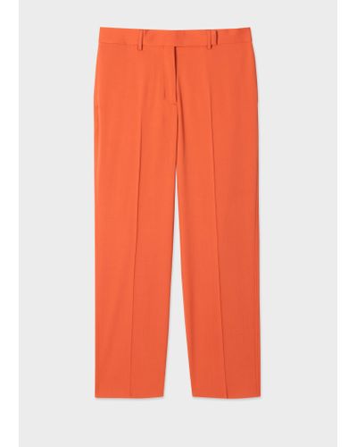 Paul Smith Orange Stretch-wool Boyfriend-fit Trousers