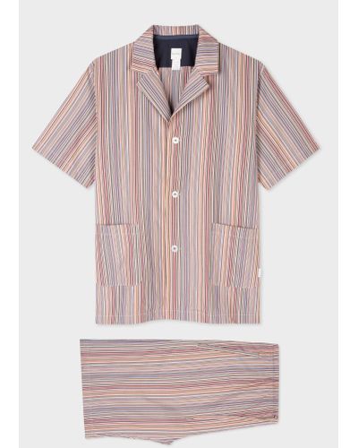 Paul Smith Signature Stripe' Short Pyjama Set Multicolour - Pink