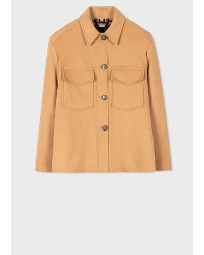 Paul Smith Camel Wool-cashmere Jacket Brown - Natural