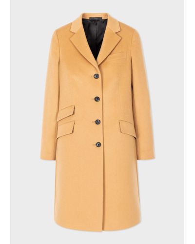 Paul Smith Camel Wool-cashmere Epsom Coat - Natural