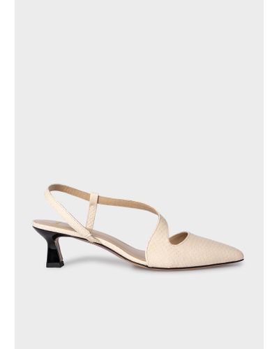 Paul Smith Sand 'cloudy' Snake-embossed Leather Heels White