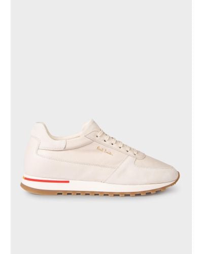 Paul Smith Off-white Eco Leather 'velo' Trainers - Natural