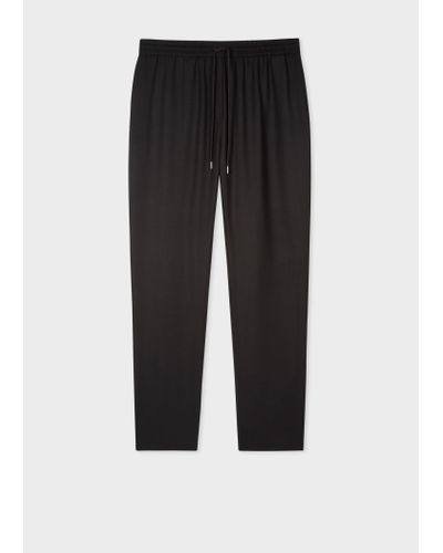 PS by Paul Smith Black Wool Drawstring Trousers