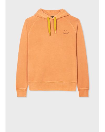 PS by Paul Smith Orange Garment-dyed 'happy' Hoodie Brown