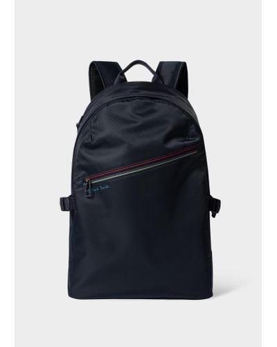 PS by Paul Smith Navy 'sports Stripe' Nylon Backpack Blue