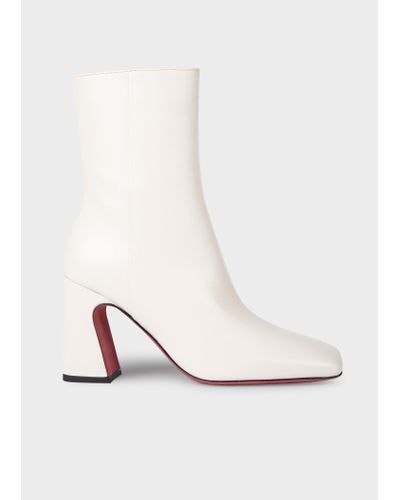 Paul Smith Leather Off-white 'agnes' Ankle Boots