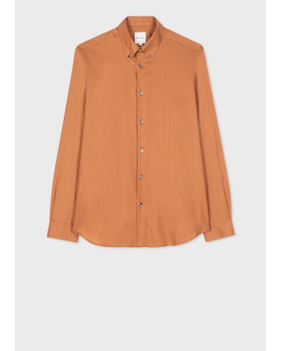 Paul Smith Mens S/c Casual Fit Shirt - Orange