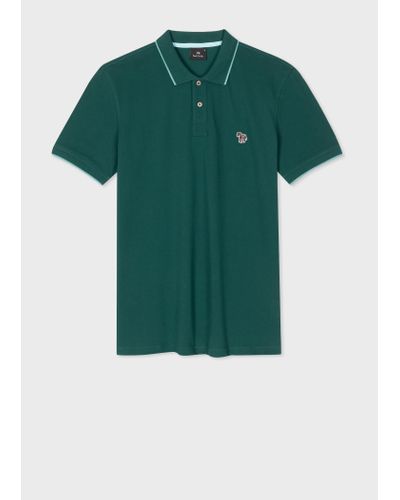 PS by Paul Smith Mens Reg Polo Ss Zeb Badge - Green