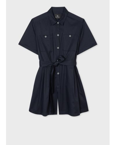 PS by Paul Smith Navy Cotton Playsuit Blue