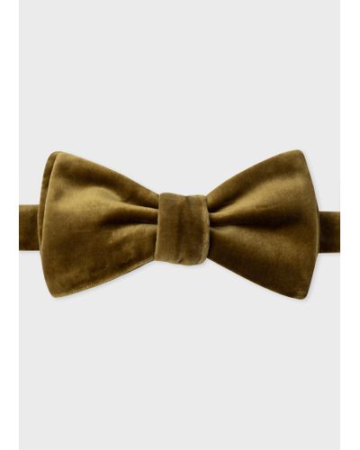 Paul Smith Mustard Velvet Self-tie Bow Tie - Brown