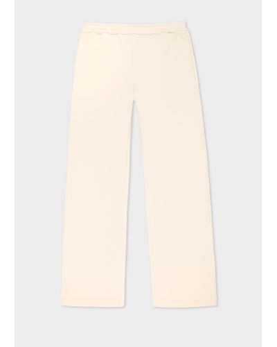 PS by Paul Smith Ecru 'happy' Wide Leg Joggers White - Natural