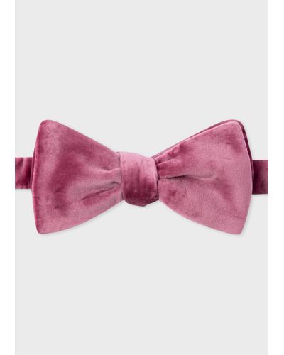 Paul Smith Fuchsia Velvet Self-tie Bow Tie - Pink