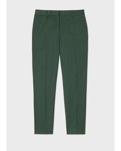 Paul Smith Tapered-fit Dark Green Wool Trousers