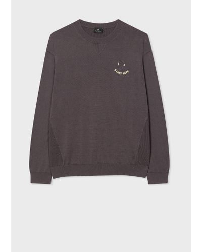 PS by Paul Smith Mens Jumper Crew Neck Happy - Brown