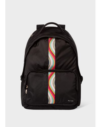 Paul Smith Black Recycled-polyester 'swirl' Backpack