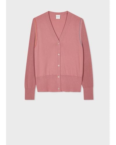 Paul Smith Womens Knitted V Cardigan Button Thru - Pink