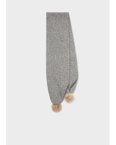 Paul Smith Women's Grey Donegal Wool Scarf