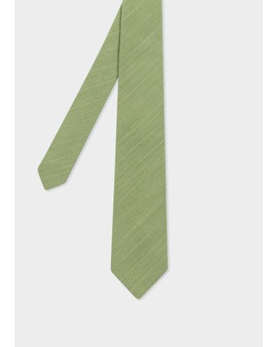 Paul Smith Green Pinstripe Wool-blend Tie