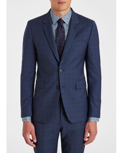 Paul Smith Mens Slim Fit 2btn Suit - Blue