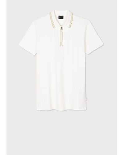 PS by Paul Smith Mens Reg Polo Ss Zip - White