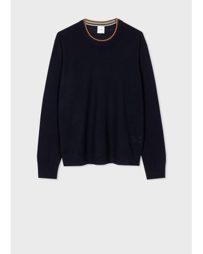 Paul Smith Womens Knitted Jumper Crew Neck - Blue