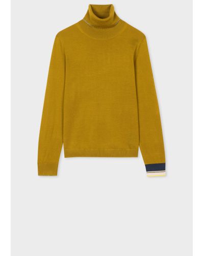 Paul Smith Womens Knitted Jumper Roll Neck - Yellow