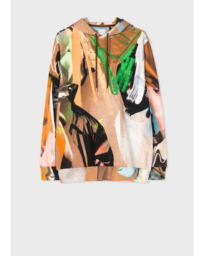 Paul Smith 'life Drawing' Print Cotton Hoodie Multicolour