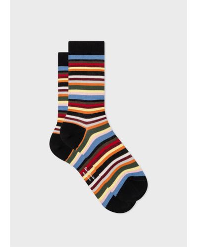 Paul Smith Bold 'signature Stripe' Socks Multicolour - White