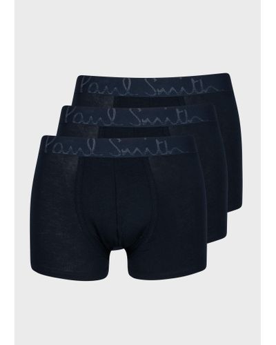 Paul Smith Navy Comfort Boxer Briefs Three Pack Blue