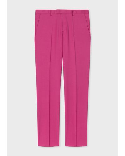 Paul Smith Slim-fit Pink Wool-mohair Trousers Red