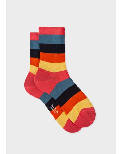 Paul Smith 'artist Stripe' Socks Red